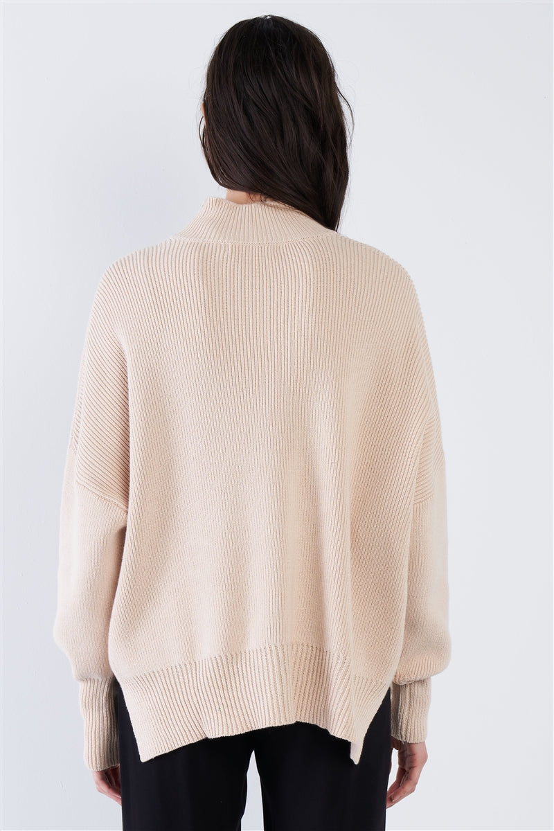 Jersey de punto oversize beige