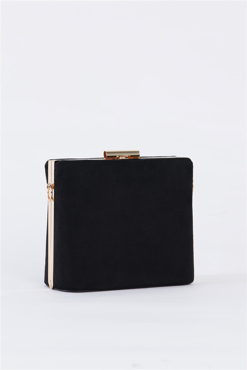 Clutch de ante chic negro
