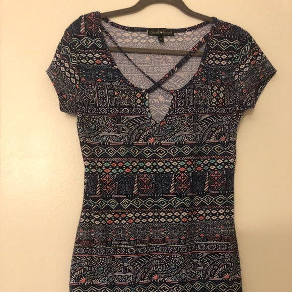 Patterned Blue Dress