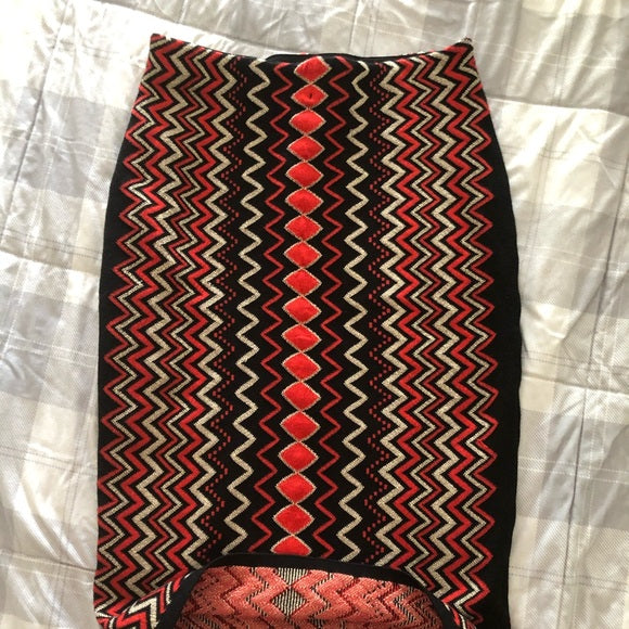 Falda con estampado de zigzag