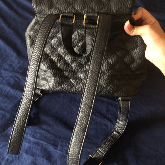 Black Leather Backpack