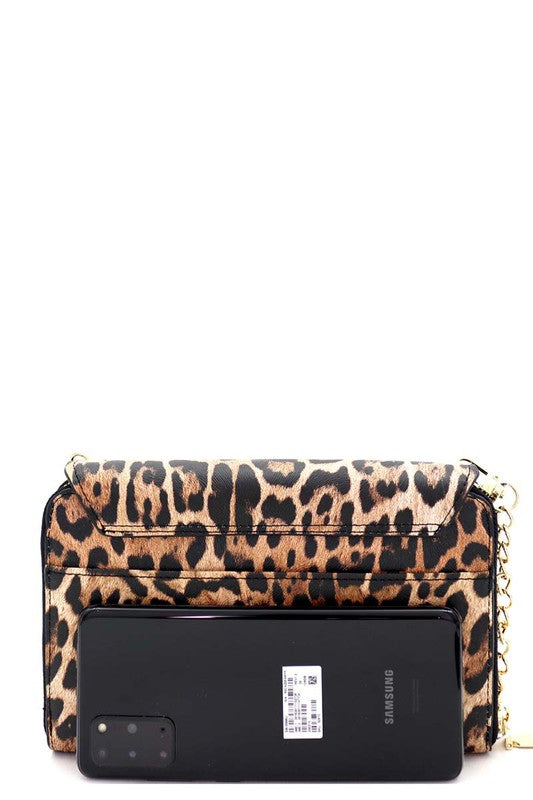 Animal Print Crossbody Clutch Wallet