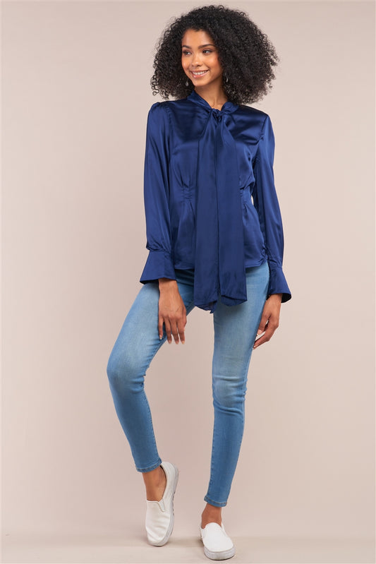 Satin Blue Blouse