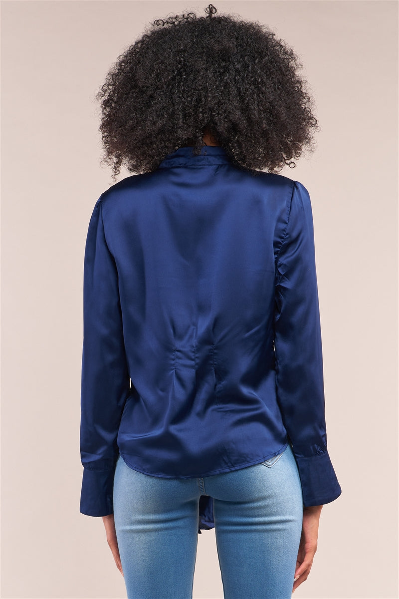 Satin Blue Blouse