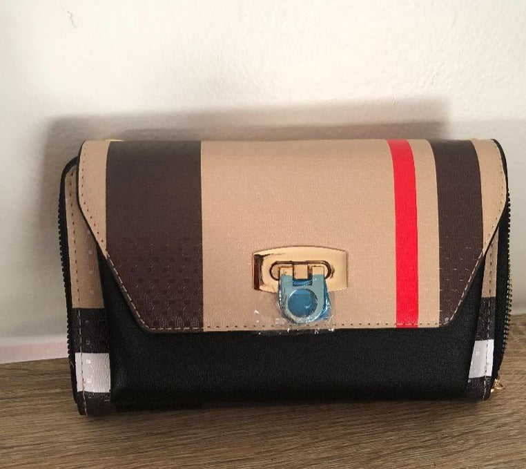 Plaid Check Crossbody Clutch Wallet