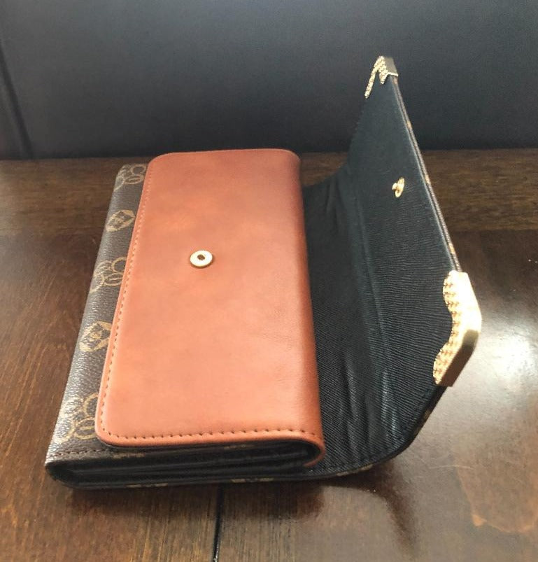 Tri-fold Cellphone Clutch Wallet