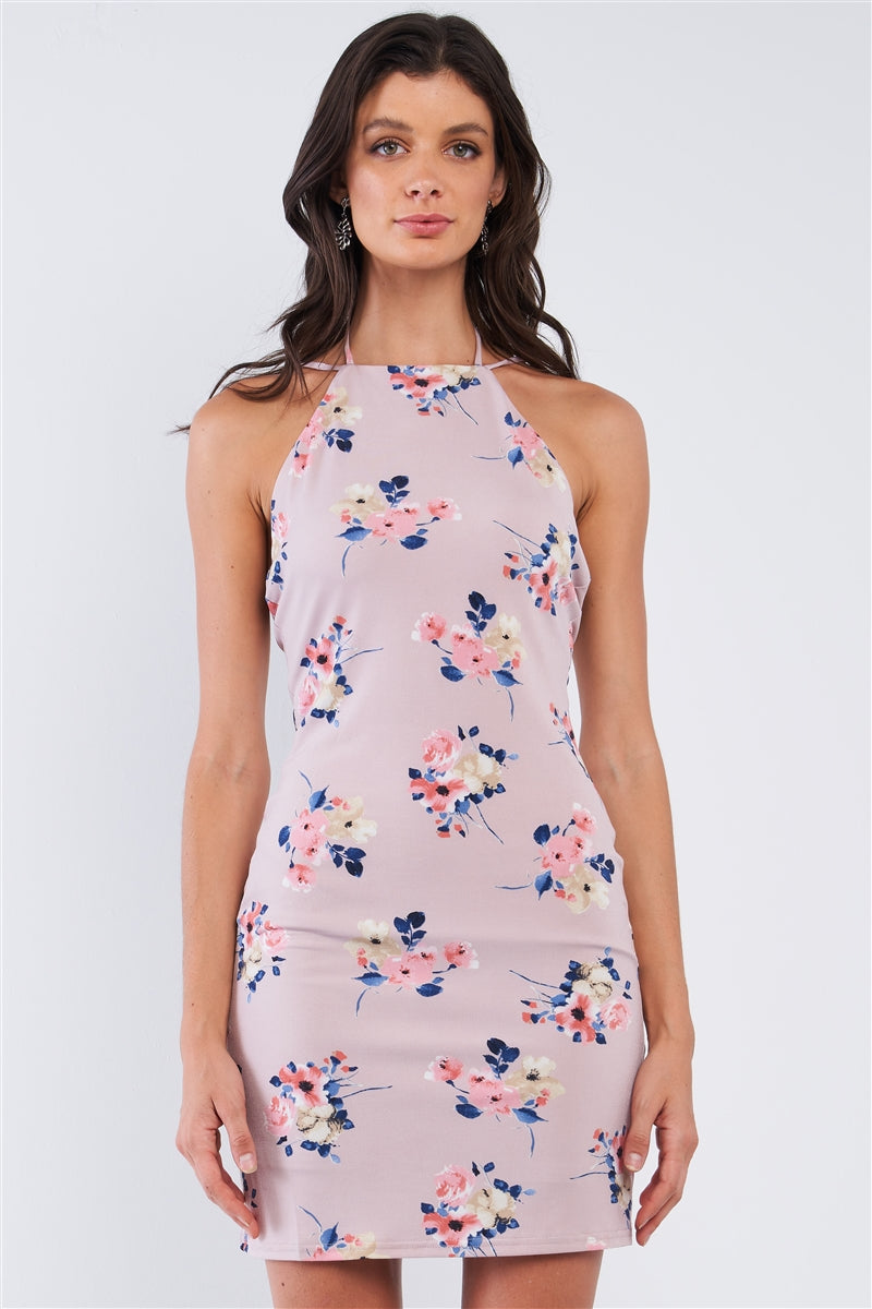 Floral Mini Halter Dress