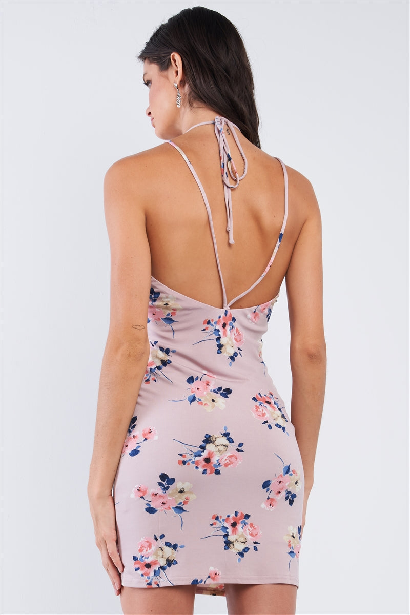 Floral Mini Halter Dress