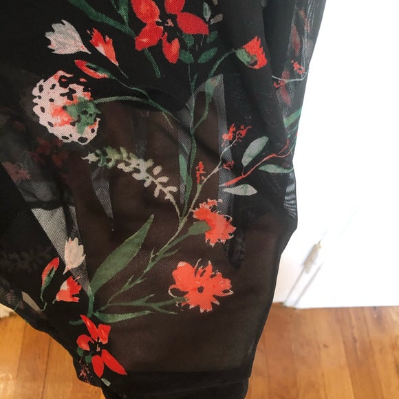 Black Sheer Floral Dress