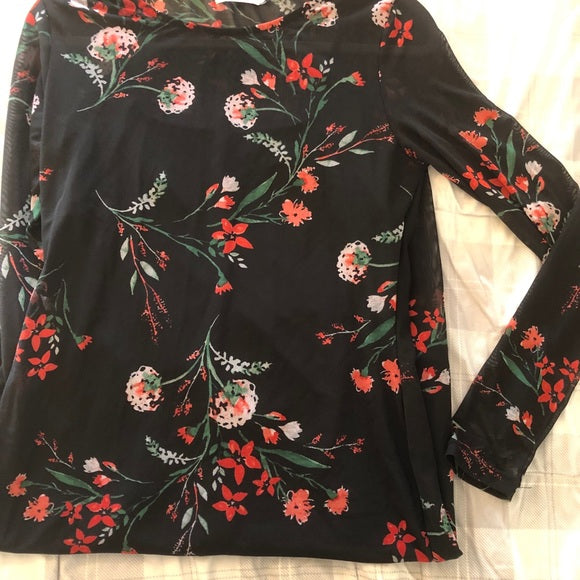 Black Sheer Floral Dress