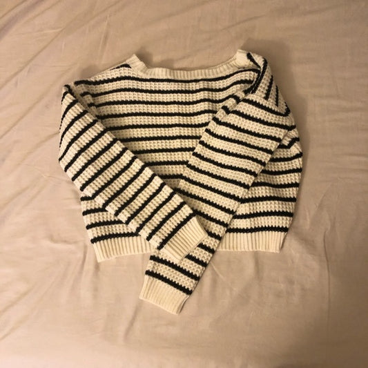 Striped crop top sweater - Thrift