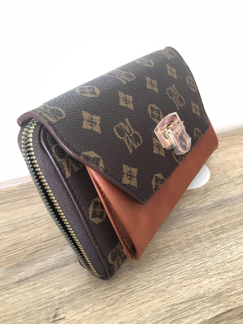 Monogrammed Crossbody Clutch Wallet