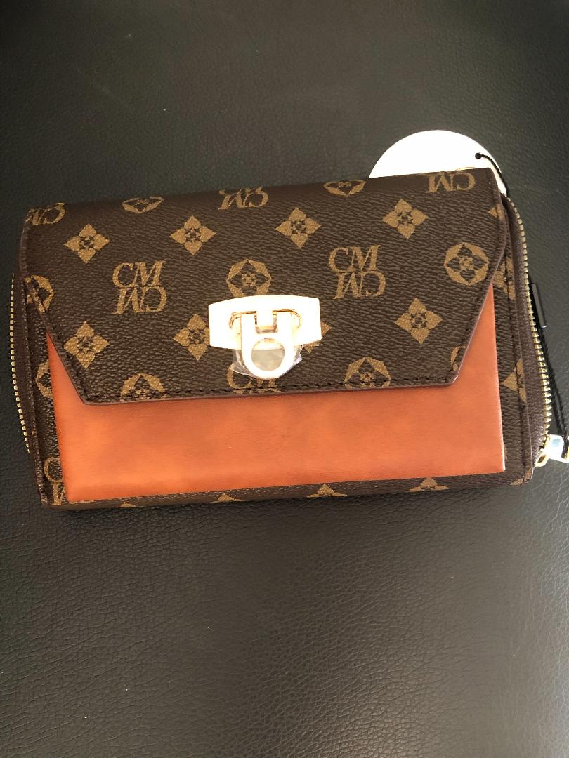 Monogrammed Crossbody Clutch Wallet